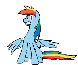 Size: 370x310 | Tagged: safe, artist:crowneprince, rainbow dash, pegasus, pony, g4, animated, clone high, cute, dashabetes, female, film fest: tears of a clone, frame by frame, mare, say what, simple background, sitting, solo, talking, transparent background