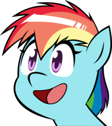 Size: 844x946 | Tagged: safe, artist:hotdiggedydemon, artist:skift, rainbow dash, pegasus, pony, .mov, swag.mov, g4, bust, cute, dashabetes, female, happy, mare, moshi moshi, open mouth, open smile, simple background, smiling, solo, transparent background, vector