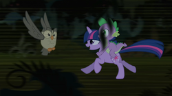 Size: 1054x592 | Tagged: safe, screencap, owlowiscious, spike, twilight sparkle, g4, owl's well that ends well