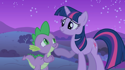 Size: 1054x592 | Tagged: safe, screencap, spike, twilight sparkle, g4, owl's well that ends well