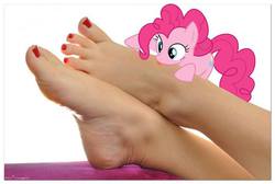 Size: 720x484 | Tagged: safe, pinkie pie, g4, feet, foot fetish, foot focus, licking, nail polish