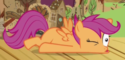 Size: 587x281 | Tagged: safe, screencap, scootaloo, flight to the finish, g4, female, solo