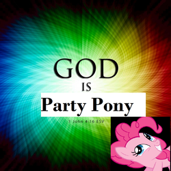 Size: 1024x1024 | Tagged: safe, pinkie pie, g4, 1000 hours in ms paint, bible, bible verse, christianity, god, idolatry, party, pinkie pie is god, pinkie pious, religion, religious headcanon, text