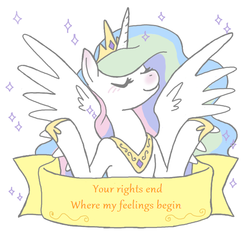 Size: 652x612 | Tagged: safe, edit, princess celestia, alicorn, pony, g4, banner, down with molestia, drama, female, social justice, solo, text