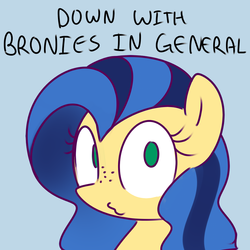 Size: 1000x1000 | Tagged: safe, artist:marytheechidna, oc, oc only, oc:milky way, pony, bust, drama, female, mare, out of context, parody, sarcasm, satire, solo