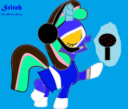 Size: 968x826 | Tagged: safe, artist:mylittlesonic245, oc, oc only, clothes, costume, donut steel, female, filly, foal, nightmare night, solo, super moonsong, wand