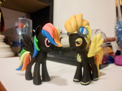 Size: 3648x2736 | Tagged: safe, rainbow dash, spitfire, g4, female, figure, funko, irl, mystery, photo, toy