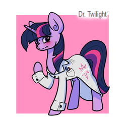 Size: 900x900 | Tagged: safe, artist:otterlore, twilight sparkle, g4, clothes, doctor, female, lab coat, pen, pocket, scientist, solo, spiderponyrarity, tumblr