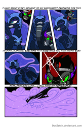 Size: 792x1224 | Tagged: safe, artist:donzatch, king sombra, nightmare moon, comic:tale of twilight, g4, comic, fight