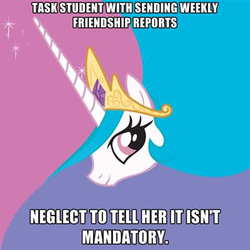 Size: 400x400 | Tagged: safe, princess celestia, g4, caption, logic, trickery, trollestia