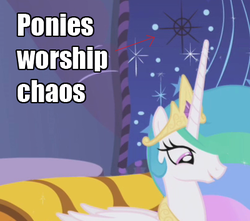 Size: 400x353 | Tagged: safe, screencap, princess celestia, g4, chaos, chaos star, female, heresy, solo, warhammer (game), warhammer 40k