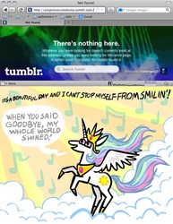 Size: 500x649 | Tagged: safe, artist:coyotecoyote, princess celestia, alicorn, pony, g4, down with molestia, down with molestia drama, drama, michael buble, tumblr