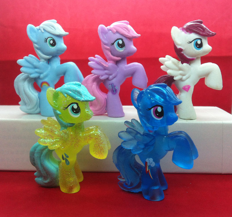 Size: 800x747 | Tagged: safe, diamond rose, prism glider, prism strider, rainbow dash, sunshower raindrops, sweetsong (g4), g4, blind bag, irl, photo, prototype, toy