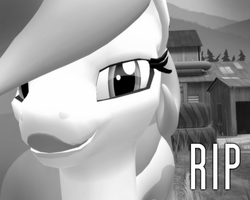 Size: 1280x1024 | Tagged: safe, artist:gergta, edit, princess celestia, pony, princess molestia, g4, 3d, female, gmod, grayscale, monochrome, rest in peace, solo, tongue out