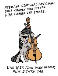 Size: 545x718 | Tagged: safe, artist:closer-to-the-sun, octavia melody, g4, apocalyptica, cello, david bowie, female, german, lyrics, musical instrument, solo