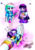 Size: 906x1300 | Tagged: safe, artist:shikimaakemi, rainbow dash, twilight sparkle, human, equestria girls, g4, :3, blob, blushing, chubbie, cute, eyes closed, female, heart, holding, human ponidox, humanized, lesbian, my little squishy, open mouth, pony coloring, ship:twidash, shipping, sleeping, smiling, weapons-grade cute, zzz