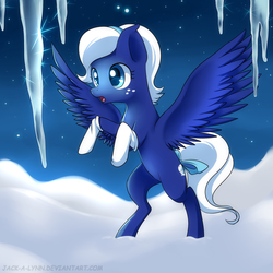 Size: 2222x2222 | Tagged: dead source, safe, artist:jacky-bunny, oc, oc only, oc:dream star, pegasus, pony, bipedal, clothes, snow, socks, solo, tail bow, winter