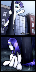 Size: 900x1800 | Tagged: safe, artist:airhooves, rarity, g4, rarity takes manehattan, alternate hairstyle, rain, sad, wet mane