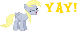 Size: 480x198 | Tagged: safe, derpy hooves, pegasus, pony, g4, background pony, female, flutteryay, mare, simple background, solo, transparent background, yay