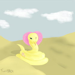 Size: 1000x1000 | Tagged: safe, artist:scouthiro, fluttershy, snake, g4, female, fluttersnake, solo, species swap