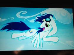 Size: 3264x2448 | Tagged: safe, soarin', g4, rainbow falls, flying, male, new cutie mark, retcon, solo