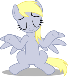 Size: 2500x2800 | Tagged: safe, artist:alterhouse, derpy hooves, pegasus, pony, g4, rainbow falls, female, mare, shrug, simple background, solo, the grey one's glorious return, transparent background, vector