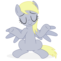 Size: 4000x4000 | Tagged: safe, artist:bluemeganium, derpy hooves, pegasus, pony, g4, rainbow falls, eyes closed, female, mare, shrug, simple background, solo, transparent background, vector, welcome back derpy