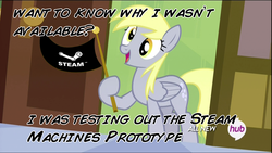 Size: 1280x720 | Tagged: safe, derpy hooves, pegasus, pony, g4, my little pony: friendship is magic, rainbow falls, derpy's flag, exploitable meme, female, mare, meme, solo, steam, steam (software), the grey one's glorious return, valve software