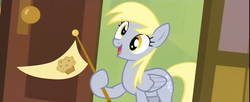 Size: 1920x785 | Tagged: safe, derpy hooves, pegasus, pony, g4, my little pony: friendship is magic, rainbow falls, derpy's flag, exploitable meme, female, mare, meme, muffin, solo