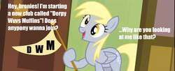 Size: 1920x785 | Tagged: safe, edit, derpy hooves, pegasus, pony, g4, derpy's flag, down with molestia, drama, female, mare, meme, oblivious, parody, solo, this will end in tears, too soon