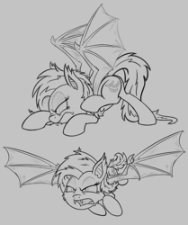 Size: 500x598 | Tagged: safe, artist:pirill, fluttershy, bat pony, pony, vampire, vampony, bats!, g4, crawling, female, flutterbat, flying, race swap, sketch, solo, wings