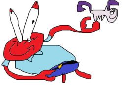 Size: 697x480 | Tagged: safe, artist:ilikepronyz, rarity, g4, 1000 hours in ms paint, crossover, male, mr. krabs, ms paint, spongebob squarepants, stylistic suck, wat