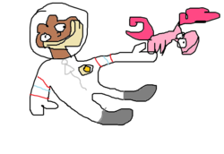 Size: 697x480 | Tagged: safe, artist:ilikepronyz, pinkie pie, g4, 1000 hours in ms paint, crossover, ms paint, sandy cheeks, spongebob squarepants, stylistic suck, wat