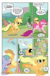 Size: 900x1384 | Tagged: safe, artist:carla speed mcneil, idw, official comic, applejack, doctor whooves, pinkie pie, time turner, friends forever #1, g4, my little pony: friends forever, spoiler:comic, idw advertisement, preview