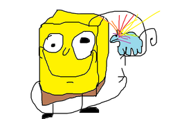 Size: 697x480 | Tagged: safe, artist:ilikepronyz, rainbow dash, g4, 1000 hours in ms paint, crossover, male, ms paint, spongebob squarepants, spongebob squarepants (character), stylistic suck, wat