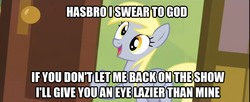Size: 1920x781 | Tagged: safe, derpy hooves, pegasus, pony, g4, rainbow falls, derpy's flag, female, image macro, mare, solo