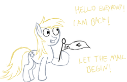 Size: 941x611 | Tagged: safe, derpy hooves, pegasus, pony, g4, rainbow falls, ask, derpy's flag, female, mare, solo, the grey one's glorious return, tumblr