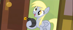 Size: 1920x781 | Tagged: safe, derpy hooves, pegasus, pony, g4, my little pony: friendship is magic, rainbow falls, spoiler:comic, bomb, derpy's flag, exploitable meme, female, mare, meme, sad bomb, solo