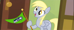 Size: 1920x786 | Tagged: safe, derpy hooves, pegasus, pony, g4, my little pony: friendship is magic, rainbow falls, 12th man, 12th mare, american football, derpy's flag, exploitable, exploitable meme, female, mare, meme, nfl, seattle seahawks, solo