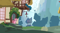 Size: 1054x592 | Tagged: safe, screencap, ruby pinch, pony, unicorn, bridle gossip, g4, female, filly, happy, solo, tumbleweed