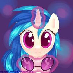 Size: 3000x3000 | Tagged: safe, artist:0okami-0ni, dj pon-3, vinyl scratch, g4, female, magic, solo, telekinesis