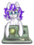 Size: 510x680 | Tagged: safe, artist:glaze, artist:woodentoaster, oc, oc only, earth pony, pony, computer, earth pony oc, glasses, looking down, purple mane, smiling, solo, wang