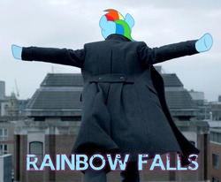 Size: 1280x1053 | Tagged: safe, rainbow dash, g4, my little pony: friendship is magic, rainbow falls, crossover, reichenbach falls, sherlock