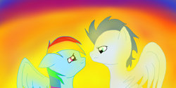 Size: 1600x798 | Tagged: safe, artist:thepigbrony, rainbow dash, soarin', g4, female, male, ship:soarindash, shipping, straight