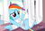 Size: 1089x754 | Tagged: safe, screencap, rainbow dash, pony, g4, my little pony: friendship is magic, rainbow falls, band-aid, bandage, bed, bow, female, medical bondage, solo