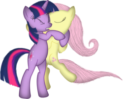 Size: 925x748 | Tagged: safe, artist:dr-siren, fluttershy, twilight sparkle, pony, unicorn, g4, duo, female, lesbian, ship:twishy, shipping, unicorn twilight