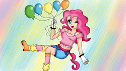 Size: 1024x576 | Tagged: safe, artist:valeanimegirl97, pinkie pie, human, g4, balloon, female, humanized, light skin, solo