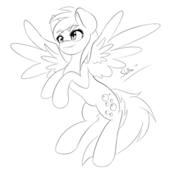 Size: 1702x1729 | Tagged: safe, artist:shelltoon, derpy hooves, pegasus, pony, g4, female, lineart, mare, monochrome, solo