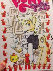 Size: 1024x1365 | Tagged: safe, artist:katie cook, earth pony, pony, david bowie, goblin king, jareth, katie does it again, labyrinth (movie), movie reference, ponified, solo, traditional art