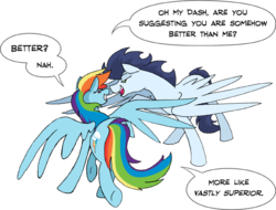 Size: 611x465 | Tagged: safe, artist:crowneprince, rainbow dash, soarin', g4, dialogue, female, male, ship:soarindash, shipping, simple background, straight, transparent background